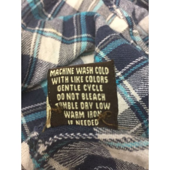Men's Blue Plaid Alpine Lakes Flannel Shirt Size M Medium - Picture 10 of 12